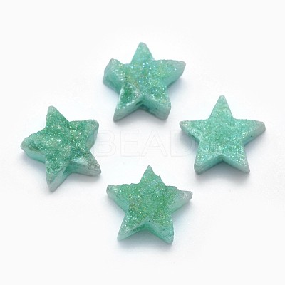 Electroplate Natural Druzy Quartz Charms G-P382-I13-1