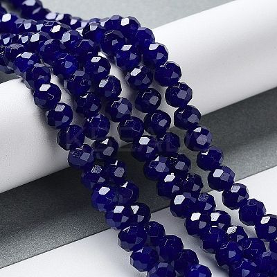 Baking Paint Imitation Jade Glass Bead Strands X-DGLA-A034-J8MM-A33-1