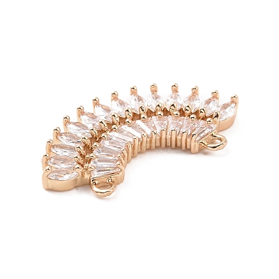 Brass Pave Clear Cubic Zirconia Connector Charms LS-ZIRC-K088-17KCG-1