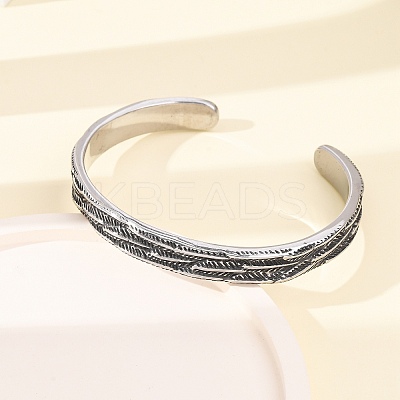 Retro 316 Surgical Stainless Steel Cuff Bangles BJEW-C142-11B-AS-1