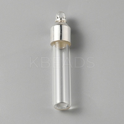 Clear Glass Tube Wish Bottle Pendants FIND-WH0002-46B-1