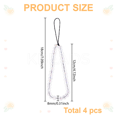 Glass Rondelle Beaded Mobile Straps HJEW-GO00058-1