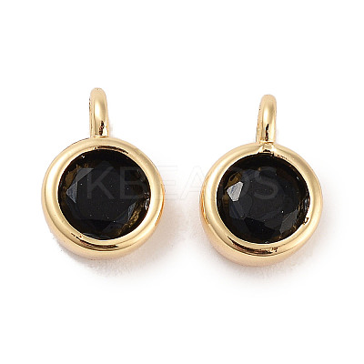 Brass Micro Pave Cubic Zirconia Charms KK-C051-38G-01-1