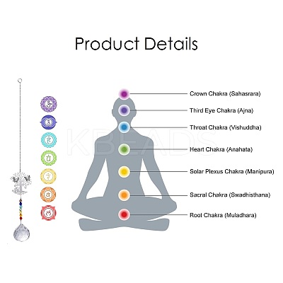 Crystals Chandelier Suncatchers Prisms Chakra Hanging Pendant LS-AJEW-I040-19P-1