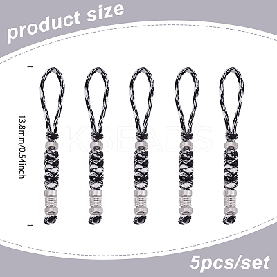 Umbrella Cord Polyester & Spandex Rope Keychain Carabiner HJEW-UN00091-1