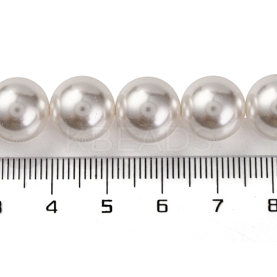 Baking Paint Pearlized Glass Pearl Round Bead Strands X-PEAR-H019-02E-04-1