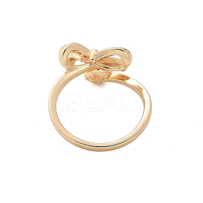 Bowknot Brass Micro Pave Cubic Zirconia Cuff Ring Setting KK-A244-01C-G-1