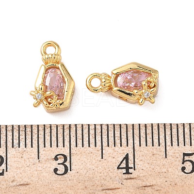 Brass with Cubic Zirconia Charms KK-D024-23B-G-1