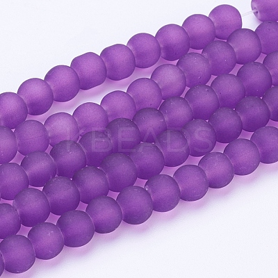 Baking Paint Transparent Glass Bead Strands GLAA-S031-6mm-36-1