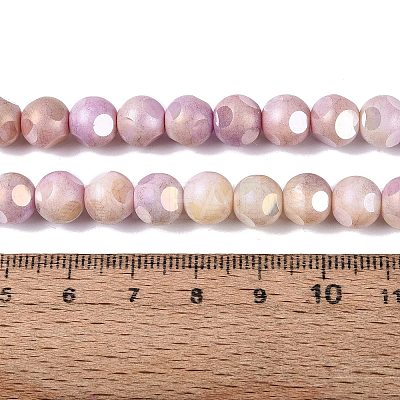 Ombre Effect Dyed Electroplate Opaque Glass Beads Strands EGLA-Q130-01A-21-1
