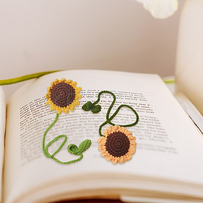 2Pcs 2 Styles Sunflower Woolen Yarn Sunflower Costume Accessories Decorations DIY-DR0001-45-1