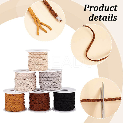 30M 6 Colors 3-ply Braided Faux Suede Cord LW-PH0002-34-1