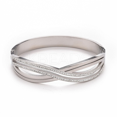 Crystal Rhinestone Infinity Hinged Bangle BJEW-G648-03P-1