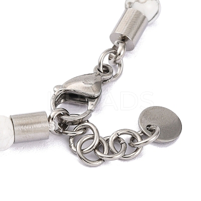 Natural Howlite & Synthetic Magnetic Hematite Anchor Beaded Bracelet BJEW-P339-01P-07-1
