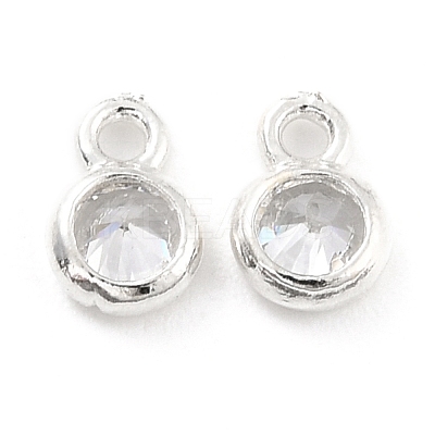 925 Sterling Silver with Single Cubic Zirconia Charms STER-Z001-008S-1
