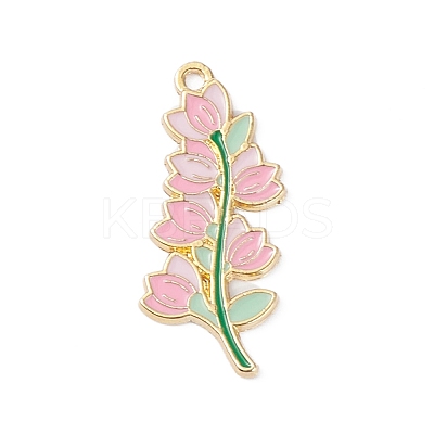 Light Gold Plated Alloy Enamel Pendants ENAM-D065-01KCG-05-1