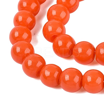 Opaque Solid Color Glass Beads Strands X-GLAA-T032-P6mm-18-1