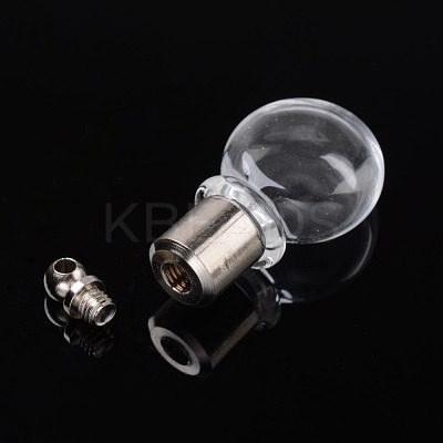 Round Transparent Glass Wishing Pendants GLAA-I034-04-1