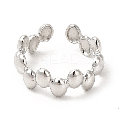 Non-Tarnish 304 Stainless Steel Oval Wrap Open Cuff Ring for Women RJEW-E063-15P-01-1