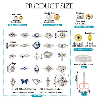 DIY Evil Eye Bracelet Making Kit DIY-TA0004-41-1