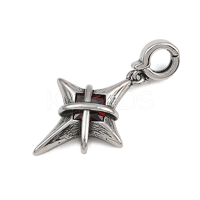 Star 316 Surgical Stainless Steel Cubic Zirconia Pendant Decoration STAS-Z165-16AS-B02-1