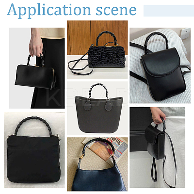 U shape Imitation Bamboo Stick Resin Bag Handles PURS-WH0005-08B-WH-1
