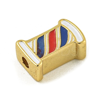 Rack Plating Brass Enamel Beads KK-U029-22G-04-1