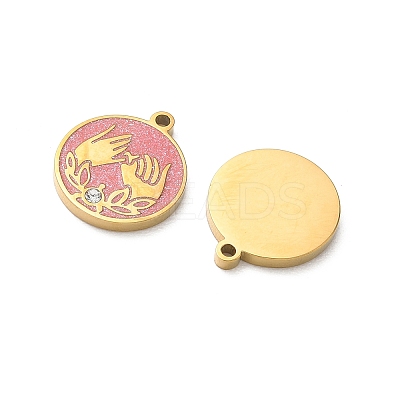304 Stainless Steel Enamel Pendants STAS-B142-10G-1