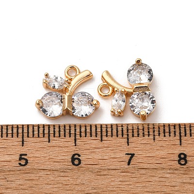 Brass Micro Pave Cubic Zirconia Pendants KK-Z112-10G-1