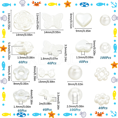 ABS Plastic Imitation Pearl Beads KY-SC0002-28B-1