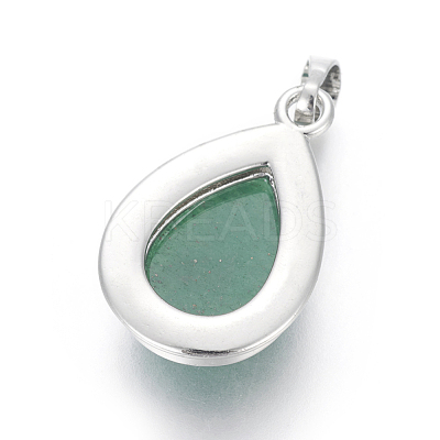 Natural Green Aventurine Pendants G-L512-C06-1