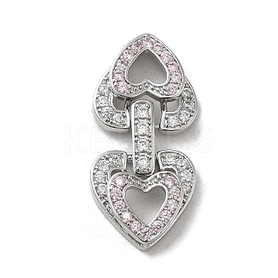 Brass Micro Pave Cubic Zirconia Fold Over Clasps KK-H455-53P-01-1