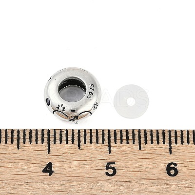 925 Sterling Silver Colorful Cubic Zirconia European Beads STER-R005-01AS-09-1