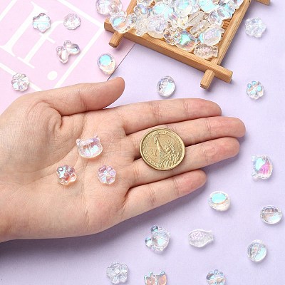 100Pcs 10 Styles Transparent Glass Beads GLAA-CJ0001-93-1