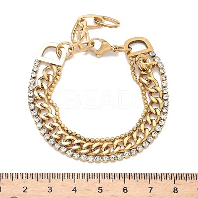 304 Stainless Steel Multi-strand Bracelets BJEW-C103-01G-1