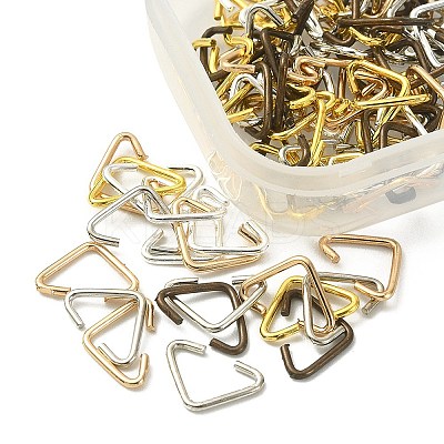 100Pcs 5 Colors Iron Triangle Rings IFIN-YW0001-82-1
