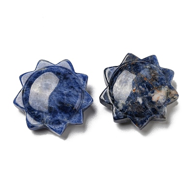 Natural Sodalite Carved Healing Sun Figurines DJEW-D012-04F-1