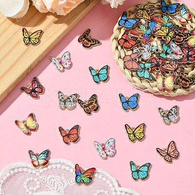 60Pcs 12 Colors Alloy Enamel Pendants FIND-CJ0011-13-1