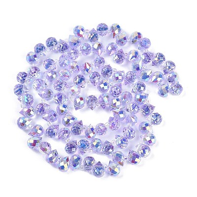 Electroplate Glass Beads Strands EGLA-D030-17V-1