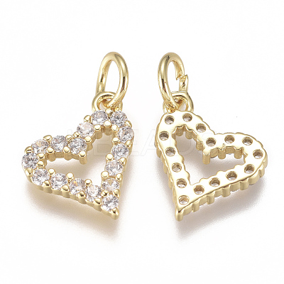 Brass Micro Pave Cubic Zirconia Charms ZIRC-F111-19-1