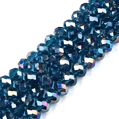 Electroplate Glass Beads Strands EGLA-A034-T8mm-B25-1