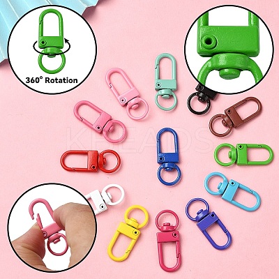 15 Colors Zinc Alloy Baking Paint Swivel Snap Hooks Clasps FIND-YW0005-53-1