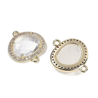 Natural Quartz Crystal Faceted Oval Links G-B126-01G-08-1