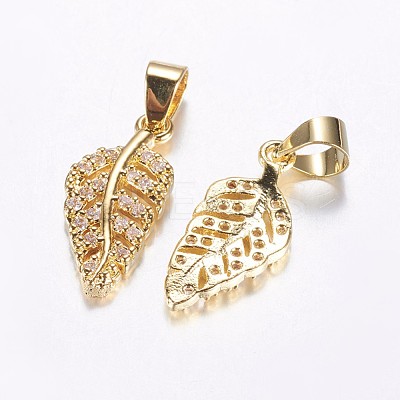 Long-Lasting Plated Brass Micro Pave Cubic Zirconia Pendants ZIRC-F069-36G-1
