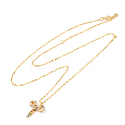925 Sterling Silver Colorful Cubic Zirconia Constellation Pendant Cable Chain Necklaces for Women STER-R009-01G-01-1