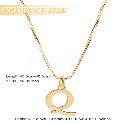 1pc 304 Stainless Steel Letter Pendant Necklaces NJEW-LP0001-38Q-G-1
