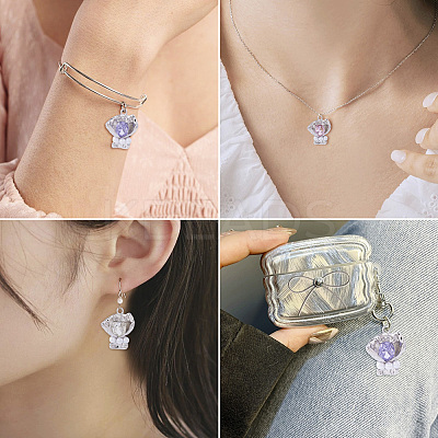 6Pcs 3 Colors Rack Plating Alloy Rhinestone Pendants FIND-TA0005-40-1