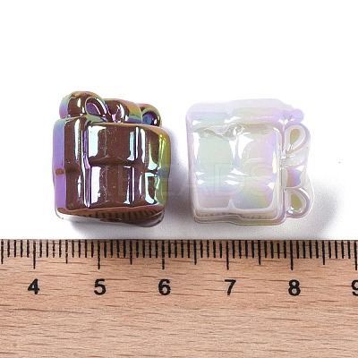 UV Plating Iridescent Acrylic with Rhinestone Beads OACR-B021-10-1