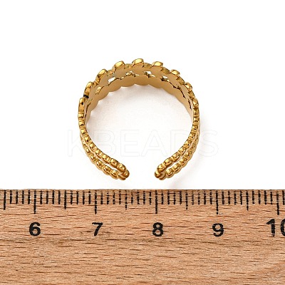 304 Stainless Steel Enamel Cuff Rings for Women RJEW-F194-03G-1