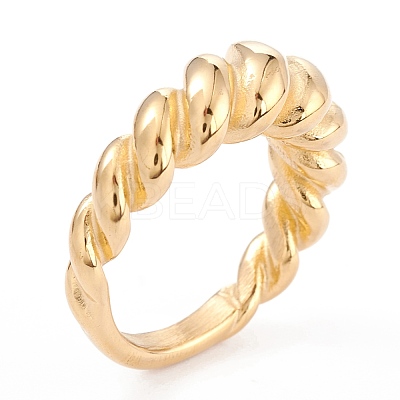 Ion Plating(IP) Unisex 304 Stainless Steel Finger Rings RJEW-Z008-08B-G-1